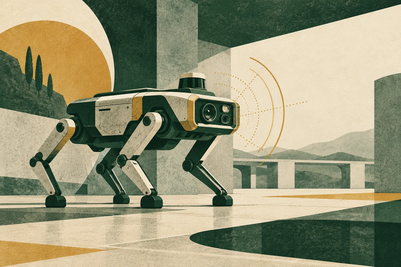 Illustration conceptuelle d’un robot mobile fictif ; ne représente pas le modèle cité.